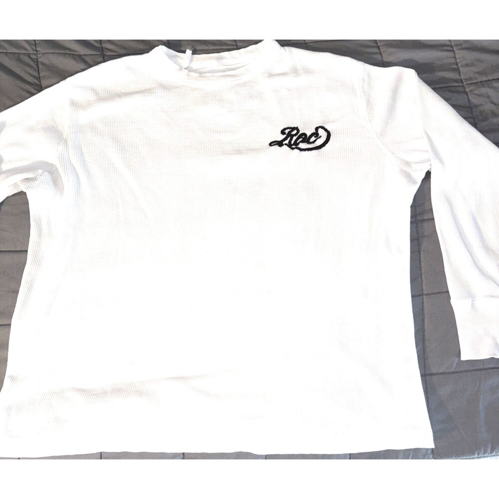 Rocawear Men’s White Waffle Knit Long Sleeve Thermal Shirt 3XL Hip Hop Style